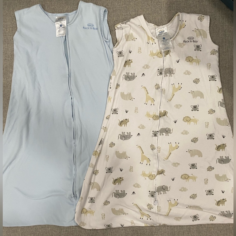 Lot of 2 Halo Sleep Sack Sleeper Blankets Size Large 12-18M 22-28 lbs